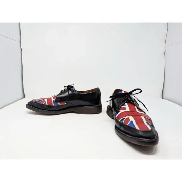 Vintage Dr. Martens Oxford Shoes Union Jack British Flag England Men's Size 7.5 - Picture 5 of 16